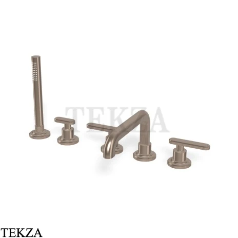 FIMA Carlo Frattini Park Line Смеситель для ванны на борт с гарнитуром F1324KS, Brushed Moka Bonze PVD