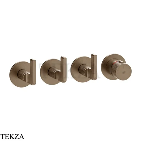 Gessi INCISO SHOWER Термостатический смеситель, 3 потока, внешняя часть 58336-761, Coffee Bronze Br. PVD