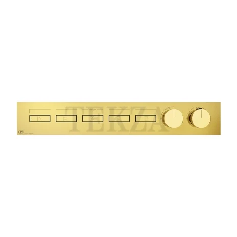 Gessi HI-FI Термостатический смеситель на 5 потоков, внешняя часть 63018-246, золото глянец