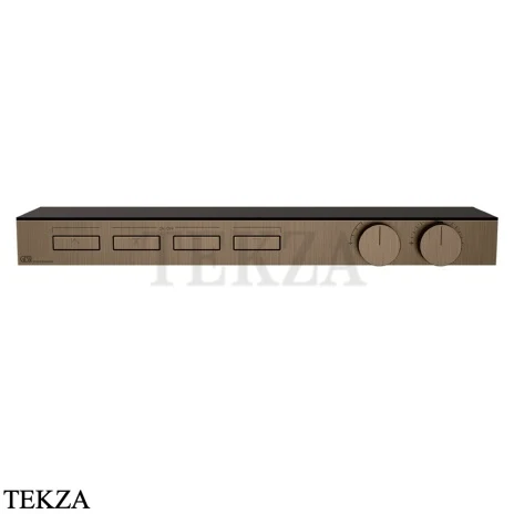 Gessi HI-FI Термостатический смеситель с полочкой, на 4 потока, внешняя часть 63026-761, бронза Coffee