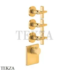Gessi INCISO WELLNESS Термостат 3 выхода, внешняя часть 58346-246, Gold PVD Gessi INCISO WELLNESS Термостат 3 выхода, внешняя часть 58346-246, Gold PVD
