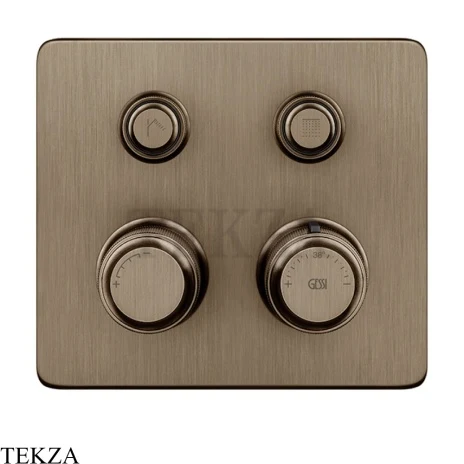 Gessi VENTI20 Термостатический смеситель на 2 потока, внешняя часть 65232-761, Coffee Bronze Brushed PVD