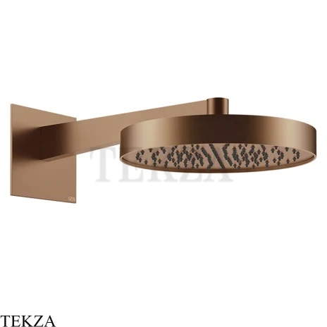 Gessi Incastri Верхняя лейка D30 с кронштейном из стены 63068-708, медь Brushed