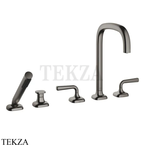 Dornbracht COYA Смеситель для ванны на 5 отверстий с гарнитуром 27522414-99, Dark Platinum matt