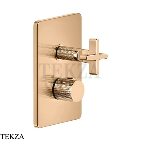 Gessi INCISO SHOWER Термостатический смеситель, 3 потока, внешняя часть 58236-735, Warm Bronze PVD
