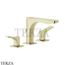 Gessi RILIEVO Смеситель для раковины 3 отверстия, с донным клапаном 59011-710, Brass PVD