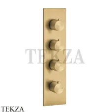 Gessi 316 WELLNESS Термостат 3 выхода на планке, внешняя часть 54516-727, Brushed Brass
