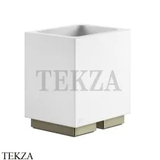 Gessi Rettangolo Стакан настольный, композит белый 20831-720, Nickel PVD