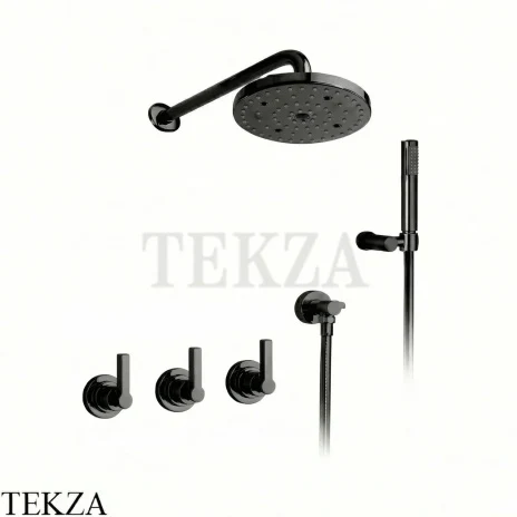 Nicolazzi Mac Kinley 05 Душевой комплект, смеситель, верхний душ, ручной душ 2233EXTBN29, Black Nickel