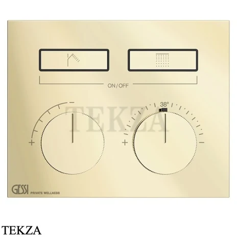 Gessi HI-FI Термостатический смеситель на 2 потока, внешняя часть 63004-710, шампань глянец