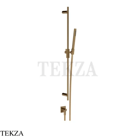 Gessi Inverso Diamantato Штанга в комплекте с душевой лейкой и выводом 73641-791, Deep Bronze Brushed PVD