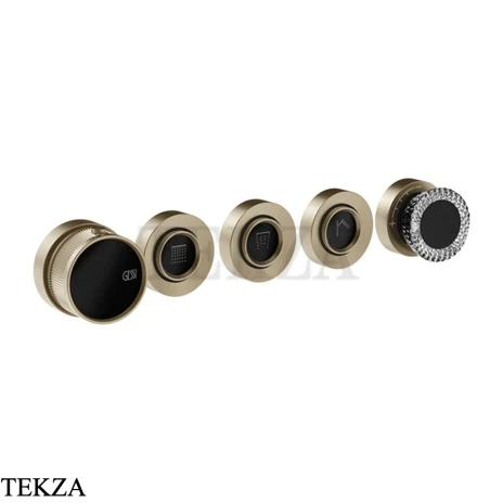 Gessi Perle Термостат для душа на 3 потока, внешняя часть 74734-149, нерж. сталь Brush / никель Brushed