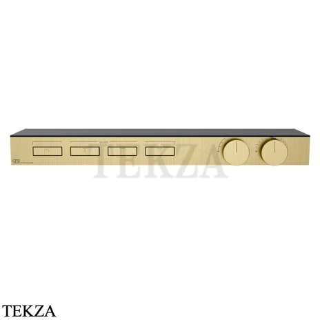 Gessi HI-FI Термостатический смеситель с полочкой, на 4 потока, внешняя часть 63026-727, шампань Brushed