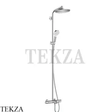 Hansgrohe Crometta S 240 1jet Showerpipe Душевая колонна с термостатом и изливом 27320000, хром глянец Hansgrohe Crometta S 240 1jet Showerpipe Душевая колонна с термостатом и изливом 27320000, хром глянец