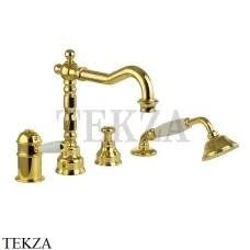 Migliore Oxford Смеситель для ванны термостат с гарнитуром 19167, золото глянец