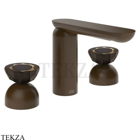 Gessi Perle Смеситель для раковины на 3 отв., без гарнитура 74886-845, бронза Dark Brush