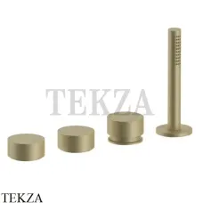 Fantini AF/21 Смеситель на борт ванны, традиционный, с гарнитуром 27P6A267, Matt British Gold PVD