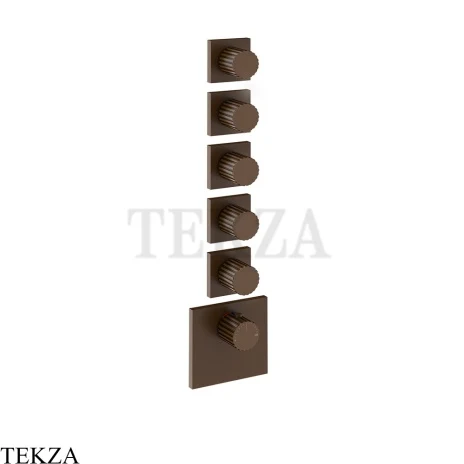 Gessi Incastri Термостат для душа 5 потоков, внешняя часть 75310-845, бронза Dark Brush