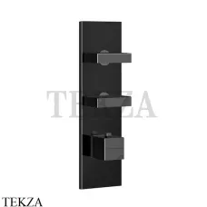 Gessi Rettangolo Wellness Термостат 2 выхода, внешняя часть 43024-706, Black Metal