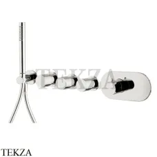 FIMA Carlo Frattini Spillo UP Термостат для душа 3 потока с гарнитуром, внешняя часть F3188X3SN, Brushed nickel