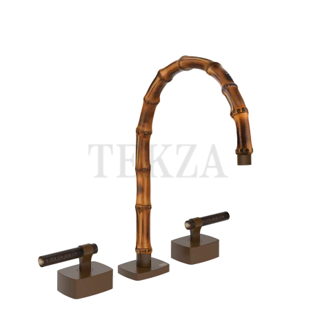 Gessi Jacqueline Смеситель для раковины на 3 отв., без донного клапана 77215-845, бронза Dark Brush