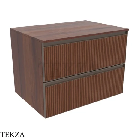 Flaminia Cubika тумба под раковину подвесная 70×50×50 см, 2 ящика, орех Noce Greca