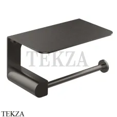 Gessi RILIEVO Держатель для туалетной бумаги с крышкой-полкой 59449-707, Black Metal Brushed