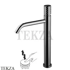 FIMA Carlo Frattini Spillo TECH X Смеситель для раковины, с донным клапаном F3031T/HXSXCS, Brushed black chrome