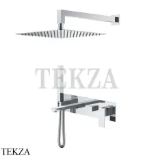 Boheme Qubic Смеситель для ванны, ручной душ, верхняя лейка, комплект 474-CR, Хром глянец