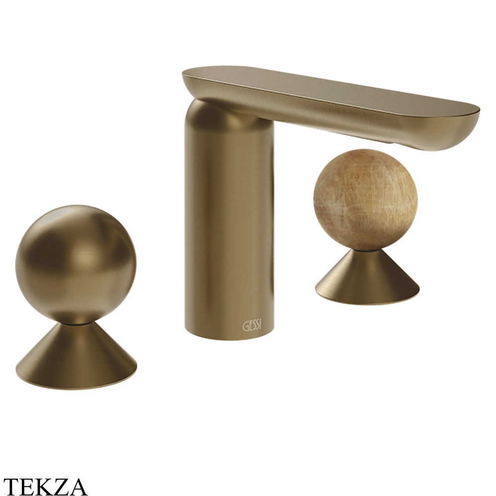 Gessi Perle Смеситель для раковины на 3 отв., без гарнитура 74035-791, бронза Deep