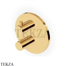 Zucchetti Pan Термостат для душа, 2 выхода, внешняя часть Z94651.C40, золото глянец