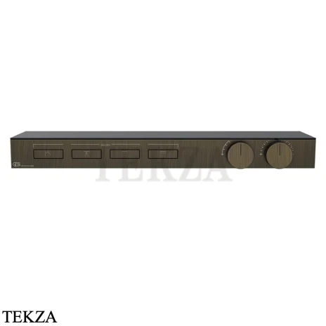 Gessi HI-FI Термостатический смеситель с полочкой, на 4 потока, внешняя часть 63026-713, бронза classic