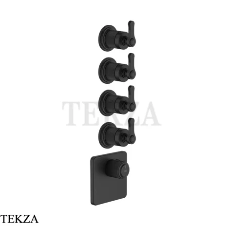Gessi VENTI20 Термостат для душа, 4 потока, внешняя часть 65210-299, Black XL