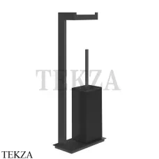 Gessi Rettangolo Стойка напольная с бумагодержателем и ершиком, черный 20934-299, Black XL