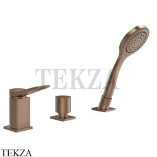 Gessi RILIEVO Смеситель для ванны с гарнитуром, без излива 59043-708, Copper Brushed
