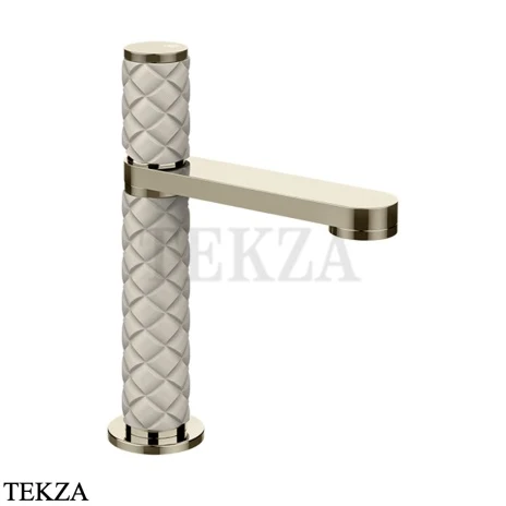 Gessi Pelle Tresse Смеситель для раковины, без сливного гарнитура 78202-433, Crème/ Nickel PVD