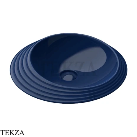 Flaminia Spire+ раковина накладная круглая 48×48 см, синий Topazio глянец