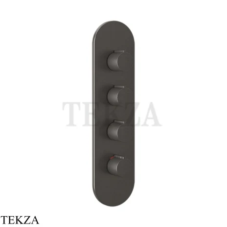 Gessi Ingranaggio-Anello Термостат для душа, 3 потока, внешняя часть 43066-707, Black Metal Brushed PVD