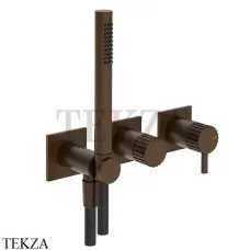 Gessi Incastri Смеситель для душа с гарнитуром, внешняя часть 75036-845, Dark Bronze