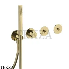 Fantini Venezia Смеситель для душа с гарнитуром (ручки отдельно), 2901N017SB, Золото плюс