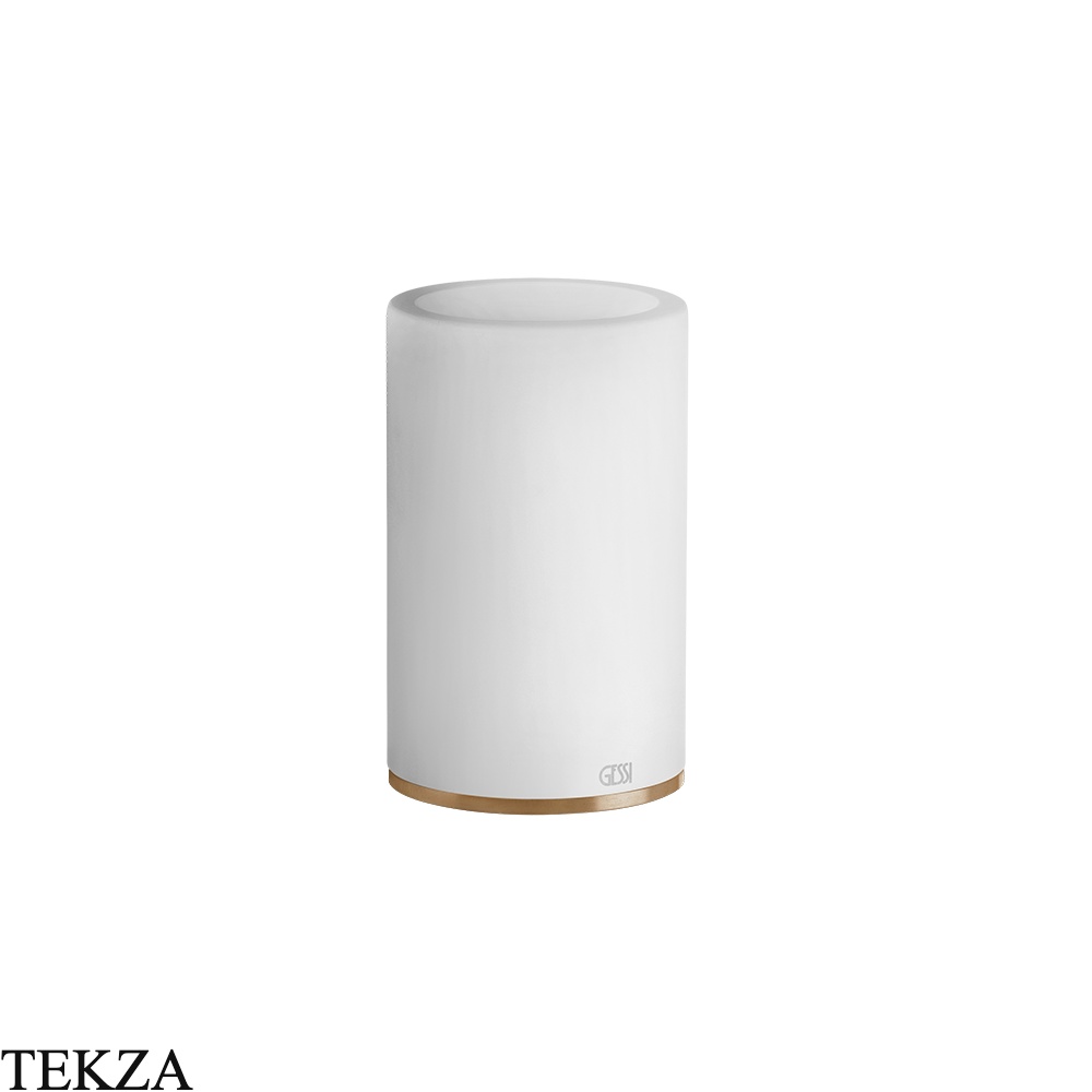 Gessi 316 ACCESSORIES Стакан для зубных щеток настольный, композит белый 54731-726, Warm Steel Brushed PVD