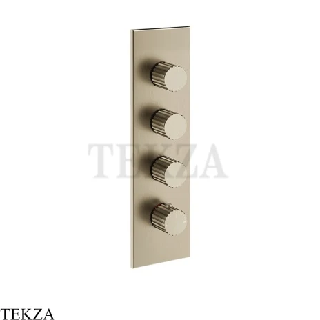 Gessi Incastri Термостат для душа 3 потока, внешняя часть 75316-149, нерж. сталь Brush / никель Brushed