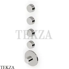 Zucchetti Savoir Термостат для душа, 4 потока, внешняя часть ZSV662.C8C8, Nickel глянец