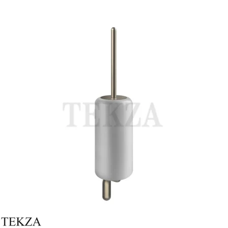 Gessi Goccia Туалетный ёршик настенный, белая керамика 38019-149, Finox Brushed Nickel