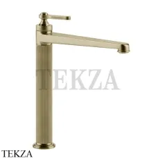 Gessi VENTI20 Смеситель для раковины высокий, с донным клапаном 65003-727, Brushed Brass