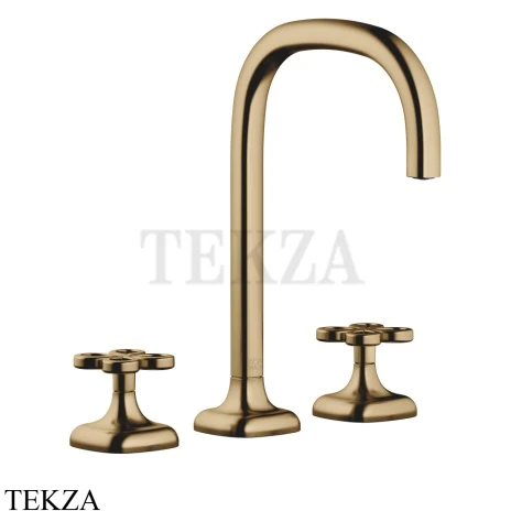 Dornbracht COYA Смеситель для раковины 3 отв. 165, с донным клапаном 20713424-39, Dark Brass сатинированный