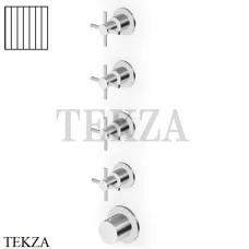 Zucchetti Helm Vertical Термостат для душа на 4 потока, внешняя часть ZHM804.XG2, нержавеющая сталь brushed