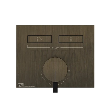 Gessi HI-FI Однорычажный смеситель, на 2 потока, внешняя часть 63079-713, бронза classic