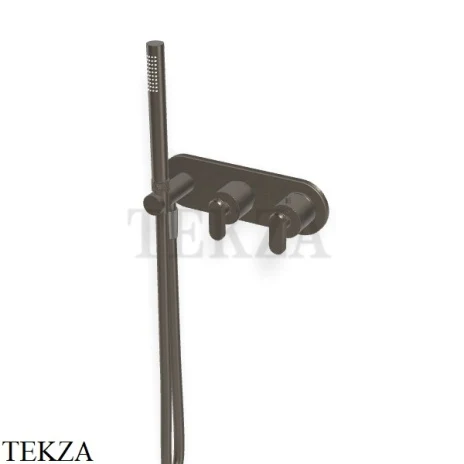 FIMA Carlo Frattini Park Line Термостат для душа, с гарнитуром, внешняя часть F1319WX3CS, Brushed black chrome