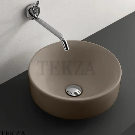 Kerasan Cento Раковина круглая накладная D35 см, без перелива, 355881, Nocciola